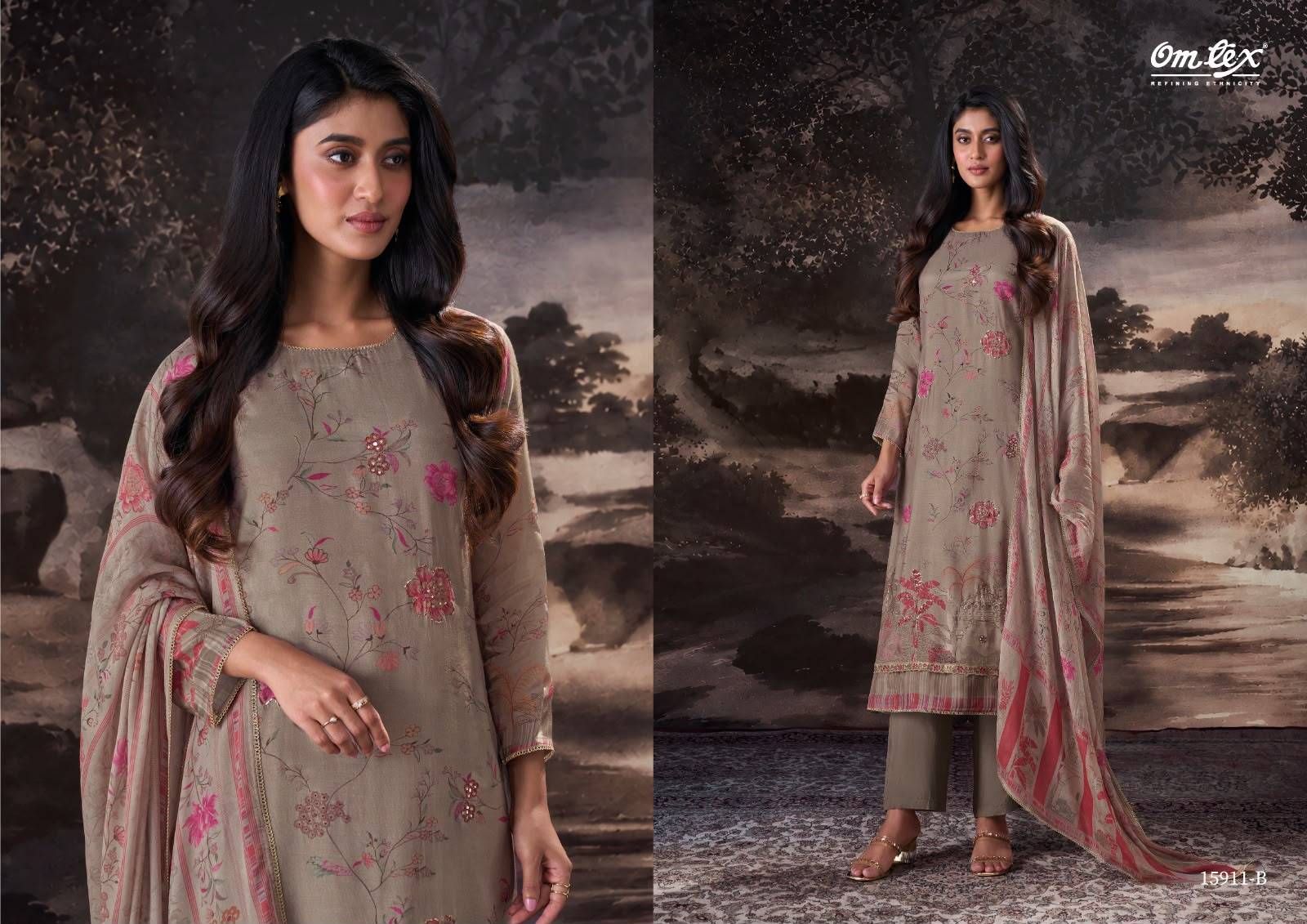 GIANNA By OMTEX 15911 SERIES Stylish Beautiful Colourful MUSLEEN SILK Dresses At Wholesale Price